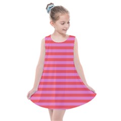 Stripes Striped Design Pattern Kids  Summer Dress