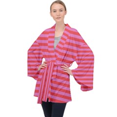 Stripes Striped Design Pattern Velvet Kimono Robe