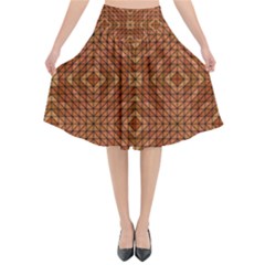 Mosaic Triangle Symmetry Flared Midi Skirt by Pakrebo