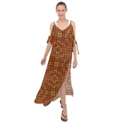 Mosaic Triangle Symmetry Maxi Chiffon Cover Up Dress