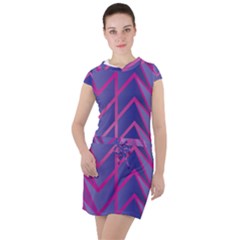 Geometric Background Abstract Drawstring Hooded Dress