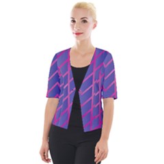 Geometric Background Abstract Cropped Button Cardigan