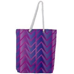 Geometric Background Abstract Full Print Rope Handle Tote (large)