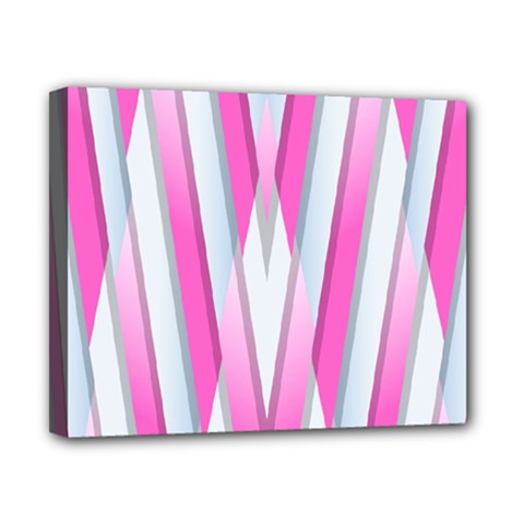 Geometric 3d Design Pattern Pink Canvas 10  X 8  (stretched) by Pakrebo