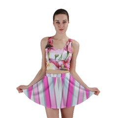 Geometric 3d Design Pattern Pink Mini Skirt by Pakrebo