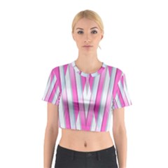 Geometric 3d Design Pattern Pink Cotton Crop Top by Pakrebo