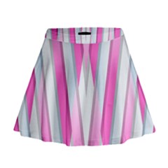 Geometric 3d Design Pattern Pink Mini Flare Skirt by Pakrebo