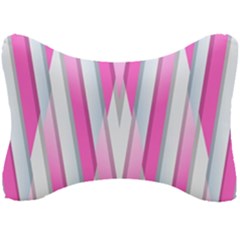 Geometric 3d Design Pattern Pink Seat Head Rest Cushion