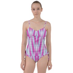 Geometric 3d Design Pattern Pink Sweetheart Tankini Set by Pakrebo