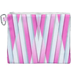 Geometric 3d Design Pattern Pink Canvas Cosmetic Bag (xxxl)