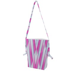 Geometric 3d Design Pattern Pink Folding Shoulder Bag