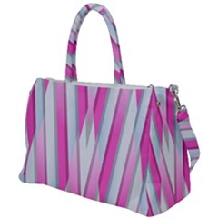 Geometric 3d Design Pattern Pink Duffel Travel Bag