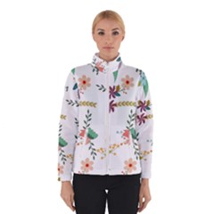 Floral Backdrop Pattern Flower Winter Jacket by Pakrebo