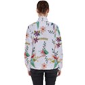 Floral Backdrop Pattern Flower High Neck Windbreaker (Women) View2