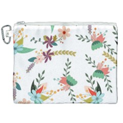 Floral Backdrop Pattern Flower Canvas Cosmetic Bag (xxl)