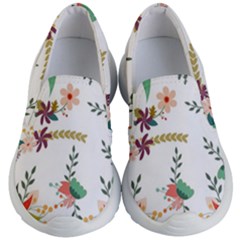 Floral Backdrop Pattern Flower Kids  Lightweight Slip Ons