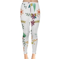 Floral Backdrop Pattern Flower Inside Out Leggings