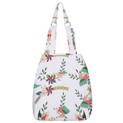 Floral Backdrop Pattern Flower Center Zip Backpack