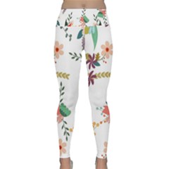 Floral Backdrop Pattern Flower Lightweight Velour Classic Yoga Leggings