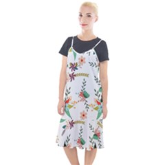 Floral Backdrop Pattern Flower Camis Fishtail Dress