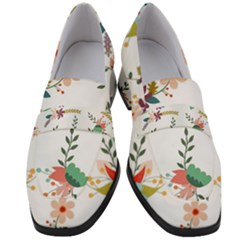 Floral Backdrop Pattern Flower Women s Chunky Heel Loafers