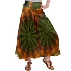 Fractal Digital Satin Palazzo Pants