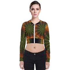 Fractal Digital Long Sleeve Zip Up Bomber Jacket