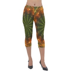 Fractal Digital Lightweight Velour Capri Leggings 