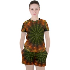 Fractal Digital Women s Tee And Shorts Set