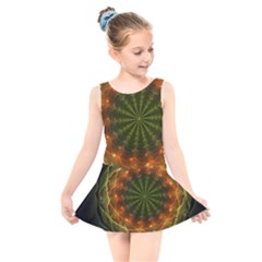 Fractal Digital Kids  Skater Dress Swimsuit