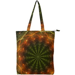 Fractal Digital Double Zip Up Tote Bag