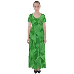 Mosaic Tile Geometrical Abstract High Waist Short Sleeve Maxi Dress