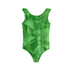 Mosaic Tile Geometrical Abstract Kids  Frill Swimsuit