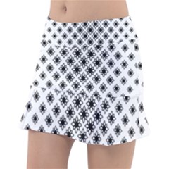 Stylized Flower Floral Pattern Tennis Skirt