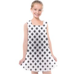 Stylized Flower Floral Pattern Kids  Cross Back Dress