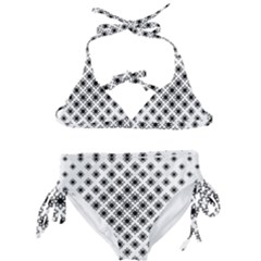 Stylized Flower Floral Pattern Kids  Classic Bikini Set by Pakrebo