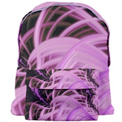 Purple Fractal Artwork Feather Giant Full Print Backpack