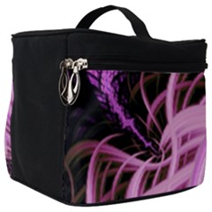 Purple Fractal Artwork Feather Make Up Travel Bag (big)