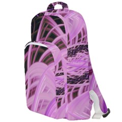 Purple Fractal Artwork Feather Double Compartment Backpack