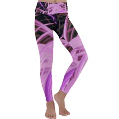 Purple Fractal Artwork Feather Kids  Lightweight Velour Classic Yoga Leggings