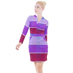 Pattern Banner Set Dot Abstract Button Long Sleeve Dress