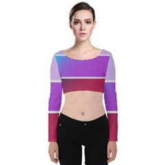 Pattern Banner Set Dot Abstract Velvet Long Sleeve Crop Top