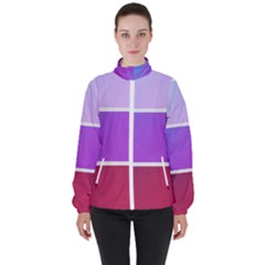 Pattern Banner Set Dot Abstract High Neck Windbreaker (women)