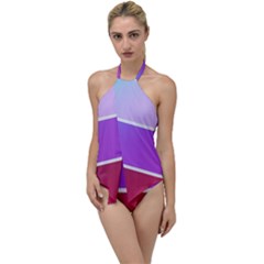 Pattern Banner Set Dot Abstract Go With The Flow One Piece Swimsuit