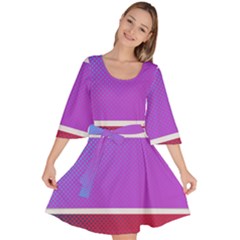 Pattern Banner Set Dot Abstract Velour Kimono Dress