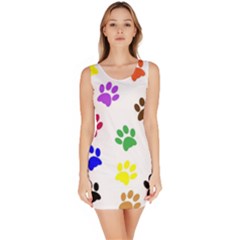 Pawprints Paw Prints Paw Animal Bodycon Dress by Pakrebo