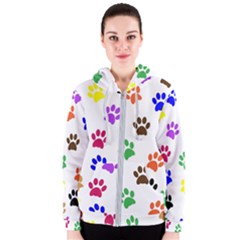 Pawprints Paw Prints Paw Animal Women s Zipper Hoodie by Pakrebo