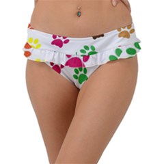 Pawprints Paw Prints Paw Animal Frill Bikini Bottom