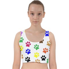 Pawprints Paw Prints Paw Animal Velvet Racer Back Crop Top