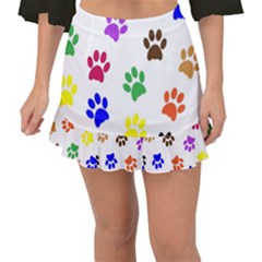 Pawprints Paw Prints Paw Animal Fishtail Mini Chiffon Skirt